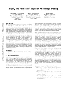 Equity and Fairness of Bayesian Knowledge Tracing
