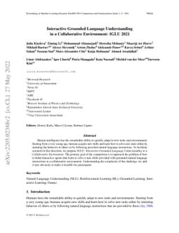 Interactive Grounded Language Understanding in a Collaborative
  Environment: IGLU 2021