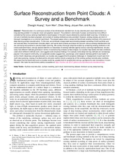 Surface Reconstruction from Point Clouds: A Survey and a Benchmark