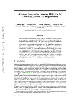 A Simple Contrastive Learning Objective for Alleviating Neural Text
  Degeneration