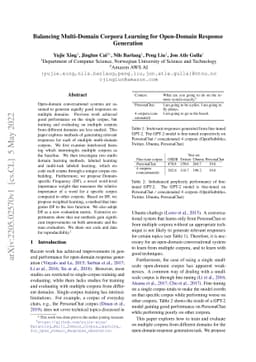 Balancing Multi-Domain Corpora Learning for Open-Domain Response
  Generation