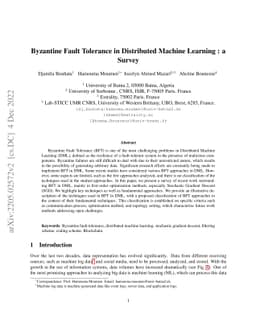 Byzantine Fault Tolerance in Distributed Machine Learning : a Survey