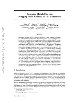 Language Models Can See: Plugging Visual Controls in Text Generation