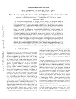 Quantum Extremal Learning
