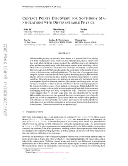 Contact Points Discovery for Soft-Body Manipulations with Differentiable
  Physics