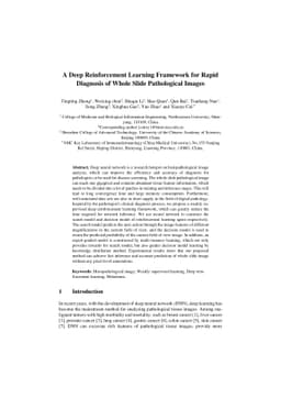 A Deep Reinforcement Learning Framework for Rapid Diagnosis of Whole
  Slide Pathological Images
