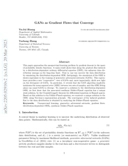 GANs as Gradient Flows that Converge