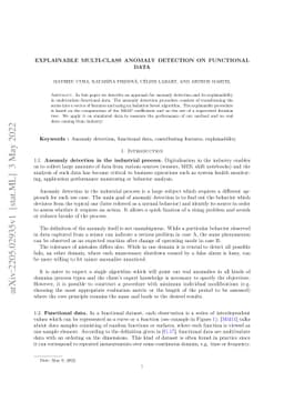 Explainable multi-class anomaly detection on functional data