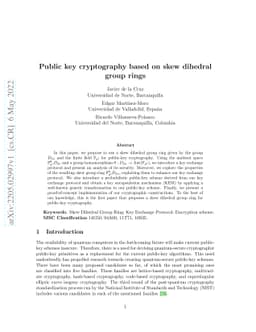 Public key cryptography based on skew dihedral group rings