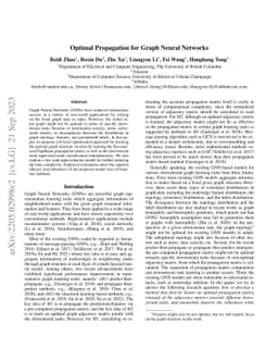 Optimal Propagation for Graph Neural Networks
