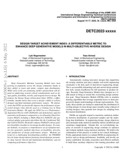 Design Target Achievement Index: A Differentiable Metric to Enhance Deep
  Generative Models in Multi-Objective Inverse Design