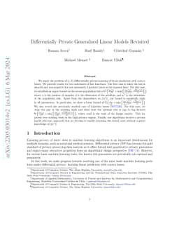 Differentially Private Generalized Linear Models Revisited
