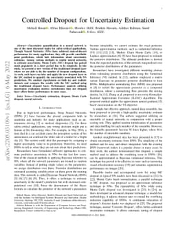 Controlled Dropout for Uncertainty Estimation
