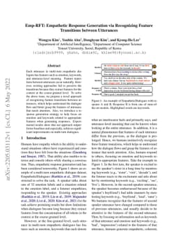 Emp-RFT: Empathetic Response Generation via Recognizing Feature
  Transitions between Utterances