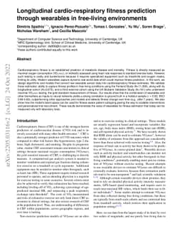 Longitudinal cardio-respiratory fitness prediction through wearables in
  free-living environments