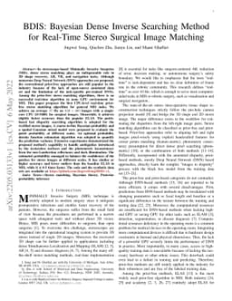 BDIS: Bayesian Dense Inverse Searching Method for Real-Time Stereo
  Surgical Image Matching
