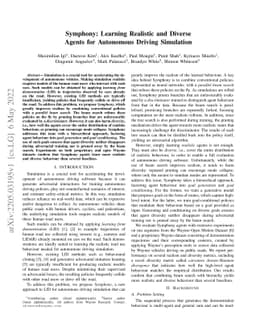 Symphony: Learning Realistic and Diverse Agents for Autonomous Driving
  Simulation