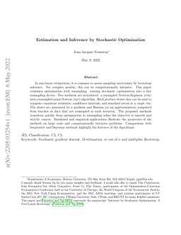 Estimation and Inference by Stochastic Optimization