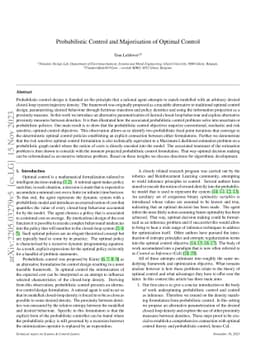 Probabilistic Control and Majorization of Optimal Control
