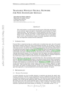Trainable Wavelet Neural Network for Non-Stationary Signals