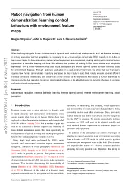 Robot navigation from human demonstration: learning control behaviors
  with environment feature maps