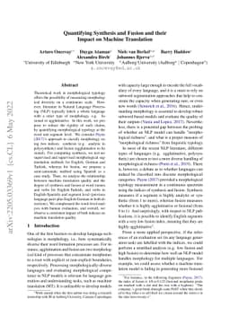 Quantifying Synthesis and Fusion and their Impact on Machine Translation