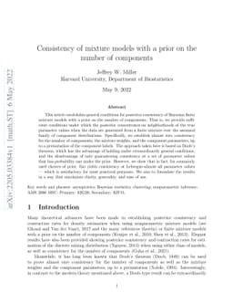 Consistency of mixture models with a prior on the number of components