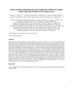 Deep Learning-enabled Detection and Classification of Bacterial Colonies
  using a Thin Film Transistor (TFT) Image Sensor