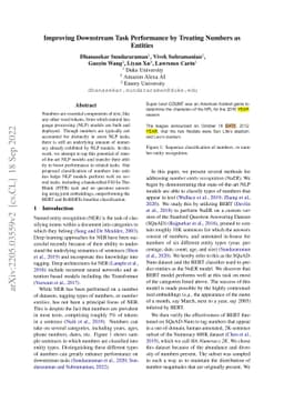 Improving Downstream Task Performance by Treating Numbers as Entities