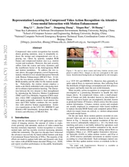 Representation Learning for Compressed Video Action Recognition via
  Attentive Cross-modal Interaction with Motion Enhancement