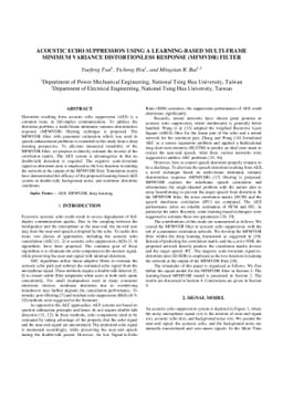 Acoustic echo suppression using a learning-based multi-frame minimum
  variance distortionless response filter