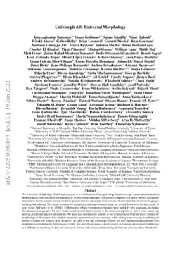 UniMorph 4.0: Universal Morphology