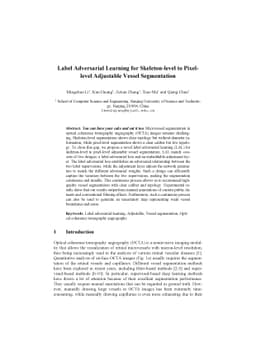 Label Adversarial Learning for Skeleton-level to Pixel-level Adjustable
  Vessel Segmentation