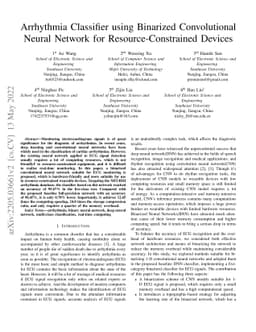 Arrhythmia Classifier using Binarized Convolutional Neural Network for
  Resource-Constrained Devices