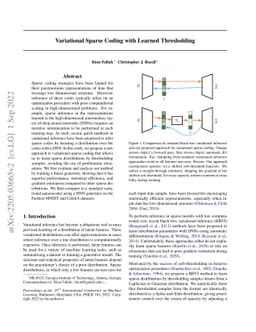 Variational Sparse Coding with Learned Thresholding