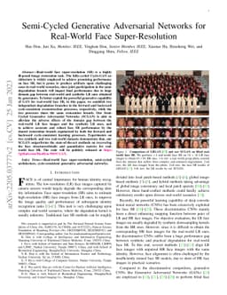 Semi-Cycled Generative Adversarial Networks for Real-World Face
  Super-Resolution