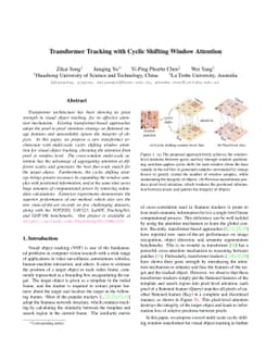 Transformer Tracking with Cyclic Shifting Window Attention