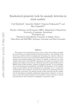 Randomized geometric tools for anomaly detection in stock markets