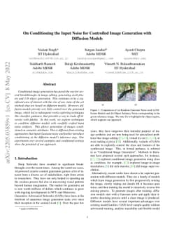 On Conditioning the Input Noise for Controlled Image Generation with
  Diffusion Models