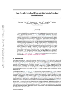 ConvMAE: Masked Convolution Meets Masked Autoencoders