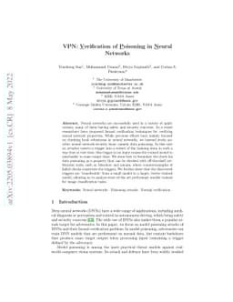 VPN: Verification of Poisoning in Neural Networks