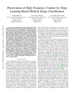 Preservation of High Frequency Content for Deep Learning-Based Medical
  Image Classification