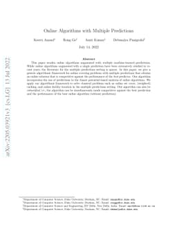 Online Algorithms with Multiple Predictions