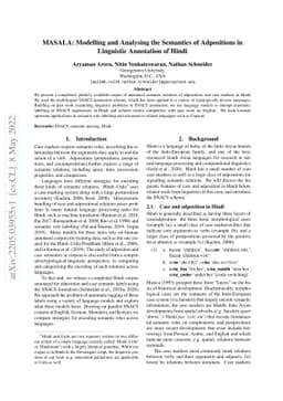 MASALA: Modelling and Analysing the Semantics of Adpositions in
  Linguistic Annotation of Hindi