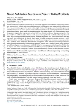 Neural Architecture Search using Property Guided Synthesis
