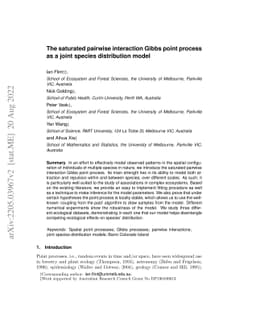 The saturated pairwise interaction Gibbs point process as a joint
  species distribution model