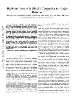 Hardware-Robust In-RRAM-Computing for Object Detection