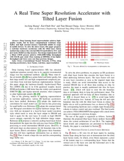 A Real Time Super Resolution Accelerator with Tilted Layer Fusion