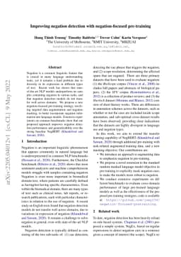 Improving negation detection with negation-focused pre-training