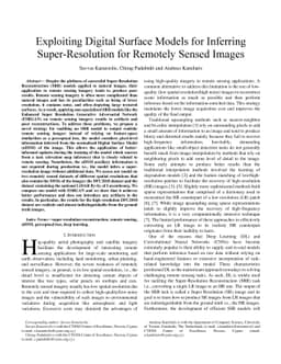Exploiting Digital Surface Models for Inferring Super-Resolution for
  Remotely Sensed Images